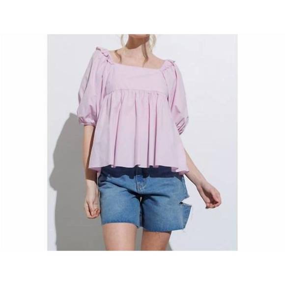 NEW AARON & AMBER baby doll back tie blouse in purple - Picture 1 of 4